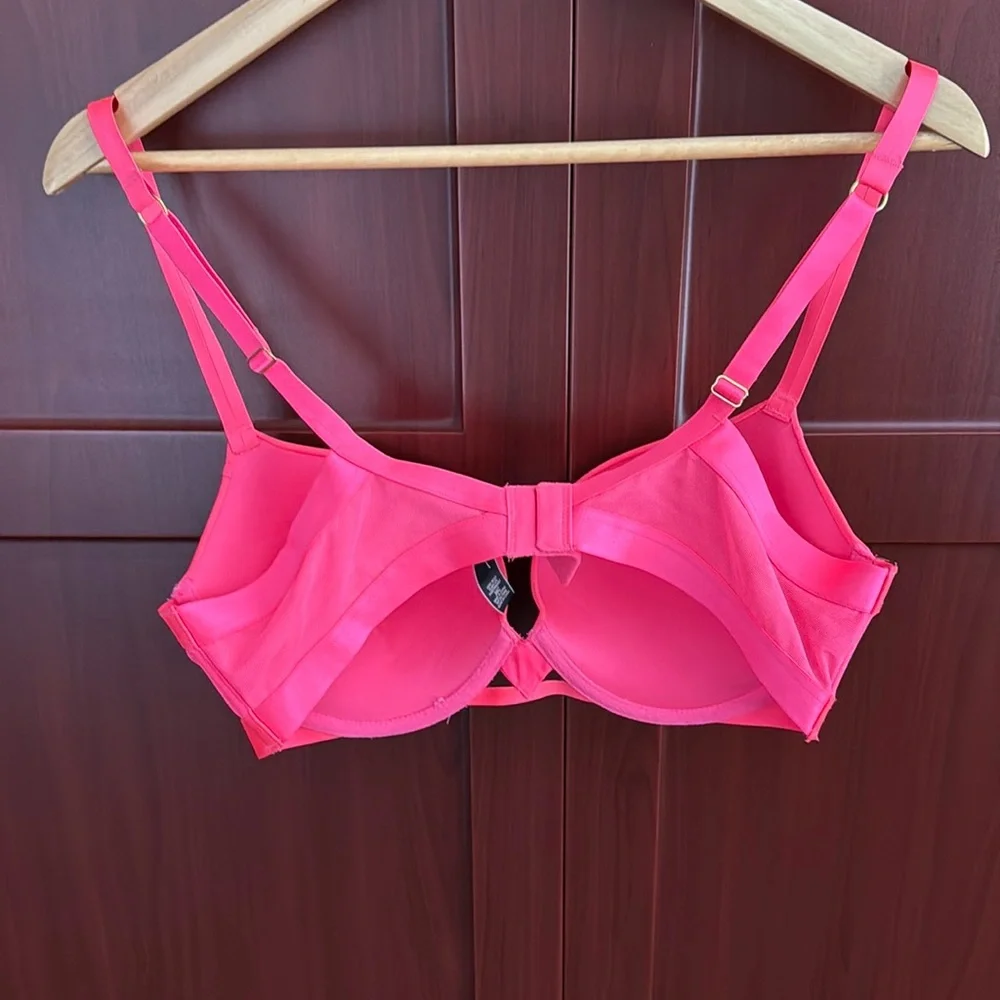 Victoria's Secret Very Sexy Push Up Bra 36C Pink Floral Lace - Picture 4 of 6